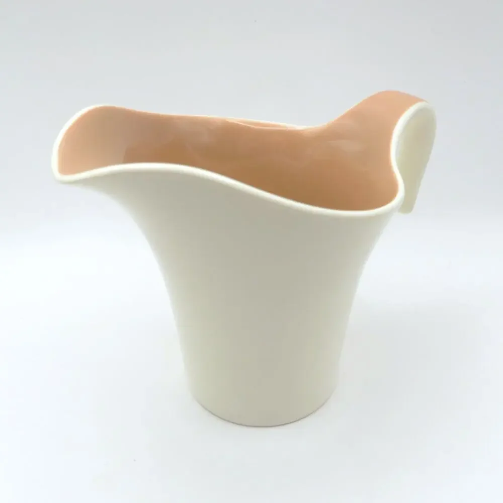 Vintage Harkerware Springtime Pattern Creamer Pitcher in Tan and Cream MCM